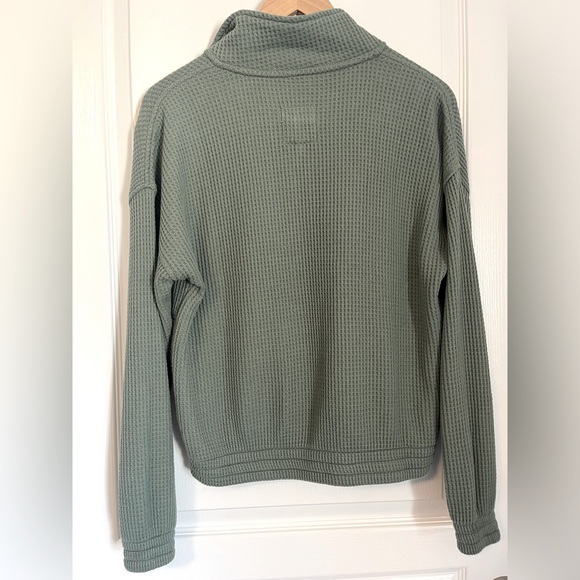 AERIE WAFFLE QUARTER ZIP SWEATER - Picture 4 of 4